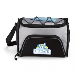 Custom Logo Bungee 6 Pack Cooler (Silver-Black)