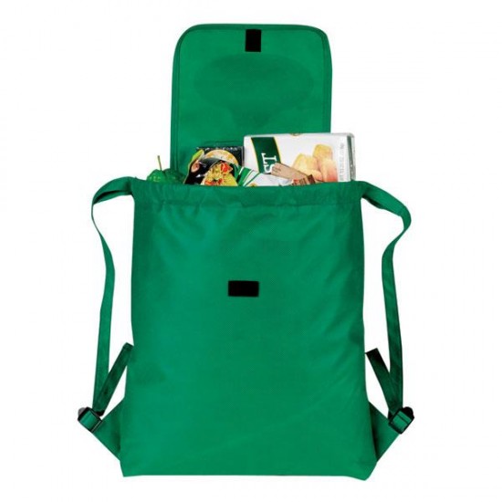 Custom Logo eGREEN Fold-Up Drawstring Cooler Backpack