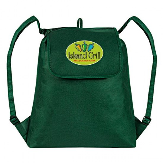 Custom Logo eGREEN Fold-Up Drawstring Cooler Backpack