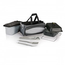 Custom Logo Buccaneer Tailgating Cooler Tote w/ Charcoal Grill & 3 BBQ Tools