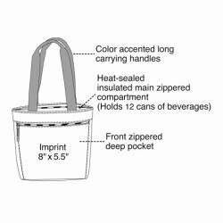 Custom Logo 2-Tone 12 Pack Cooler Tote Bag Custom Logo 2-Tone 12 Pack Cooler Tote Bag