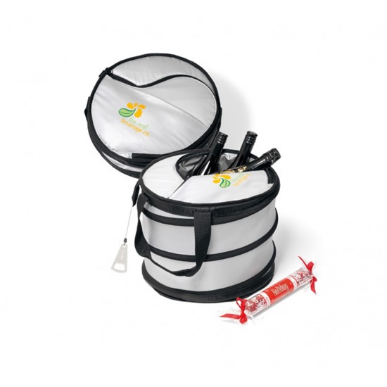 Custom Logo Collapsible Party Cooler (Silver)