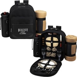 Custom Logo London Picnic Backpack for Two with Blanket Custom Logo London Picnic Backpack for Two with Blanket
