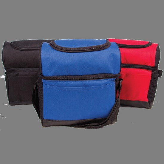 Custom Logo Cooler Lunch Bag w/ Leather Like Bottom