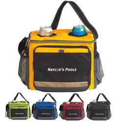 Custom Logo Atchison Icy Bright 24 Pack Cooler w/ 2 Mesh Bottle Pocket