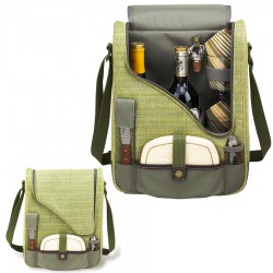 Custom Logo Hamptons Two Bottle Wine & Cheese Cooler with Glasses Custom Logo Hamptons Two Bottle Wine & Cheese Cooler with Glasses